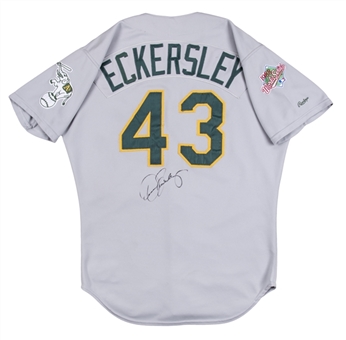 1988 Dennis Eckersley World Series Game Used, Photo Matched & Signed Oakland As Road Jersey Used For Games 1 & 2-Worn Giving Up Gibsons HR! (Athletics LOA, Sports Investors Authentication & Beckett)